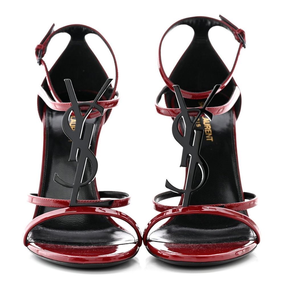 CASSANDRA YSL Saint Laurent Red Hot Patent Leather Stiletto Sandals EU 40 US 10